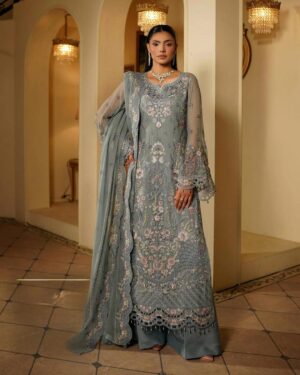 Maryum Maria Unstitched Replica Chiffon Suit with Malai Trouser