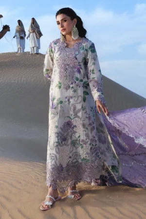 NUREH NE-231 Lawn & Chiffon Unstitched Suit Online in Pakistan