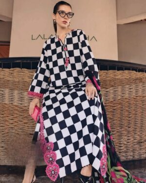 M.B M Print Lawn 2026 Black Box 3PC Embroidered Suit | MBL-MPT-2906A/B