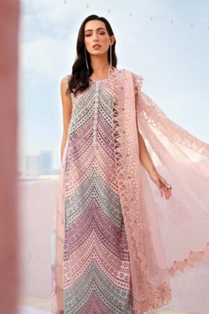Maria B Pure Swiss Lawn 3 Piece Chicken Embroidered Suit Peach Tie & Dye – Luxury Lawn Collection 2026