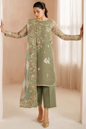 Charizma Pista Green Chiffon Embroidered Suit Design 1857 – Luxury Party Wear Dress with Dupatta