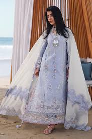 Qalamkar Lilac Purple Luxury Chicken Kari Lawn Embroidered Suit – Premium 3PC Summer Collection
