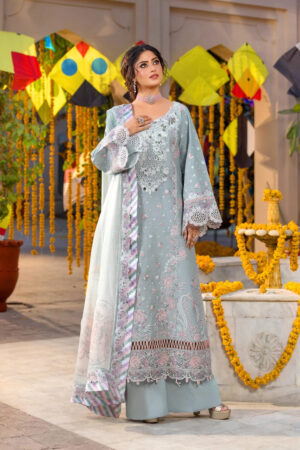 Motifz Heer Design #188 Grey Luxury Lawn Cotton Suit – Khaddi Net 3PC Chickenkari Embroidered Outfit