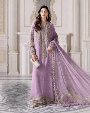 Maria B BD-3005 Purple Luxury Lawn Embroidered Suit | 3PC Designer Collection | Emarladwear