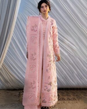 Seerne by Mahnoor Peach Pink Luxury Lawn Suit 2026 – 3PC Embroidered Dress