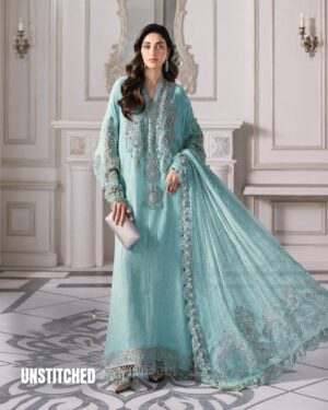 Maria B BD-3005 Ferozi Luxury Lawn Embroidered Suit | 3PC Designer Collection | Emarladwear